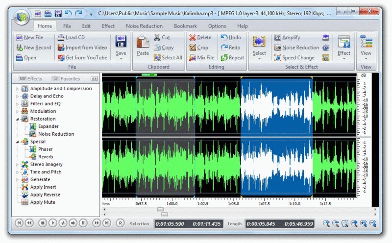 Free Audio Editor 2012 Screenshot